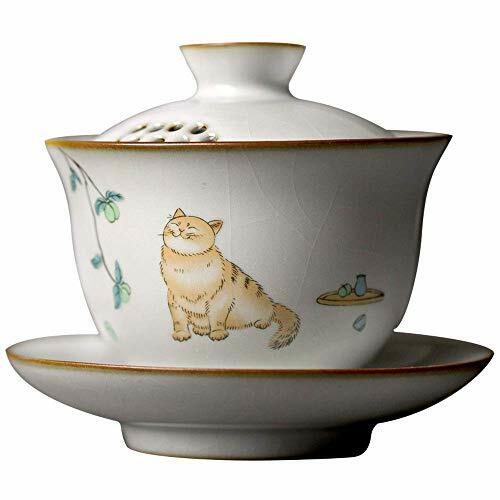 150ml Creativity Ceramic Gaiwan Filters Cat Pattern Tureen Tea Set Tea Cup Bowl