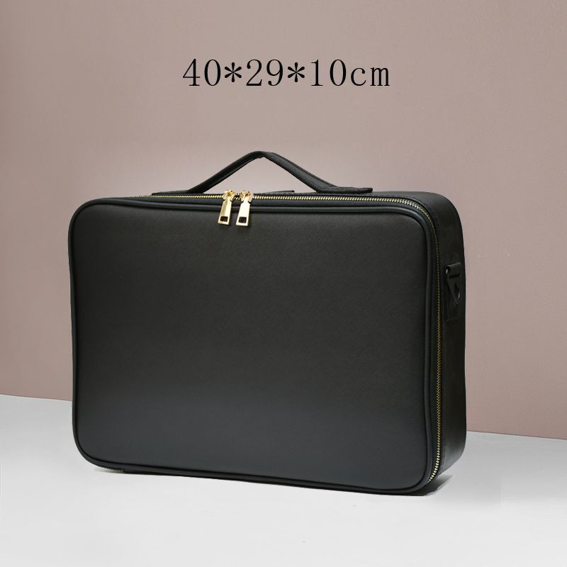 Leather Clapboard Cosmetic Bag Professional Make Up Case Storage Handbag Travel