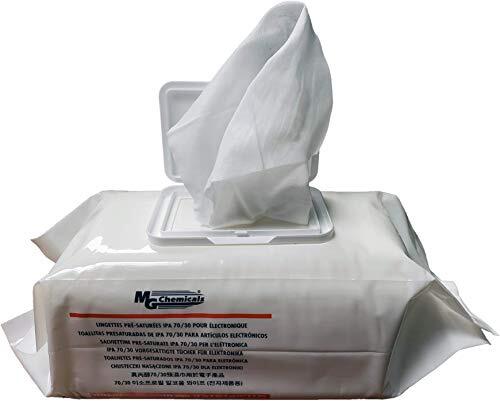 MG Chemicals IPA 70/30 Presaturated Wipes for Electronics - 140 Wipes