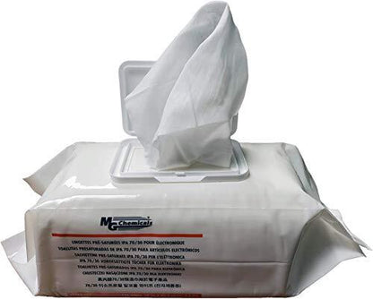 MG Chemicals IPA 70/30 Presaturated Wipes for Electronics - 140 Wipes