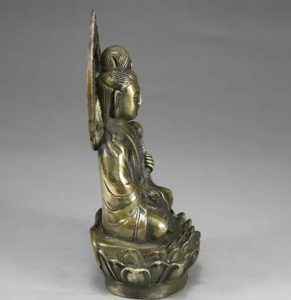 14cm copper Buddha statue trend to Bodhisattva Buddha ware Buddhist handicraft