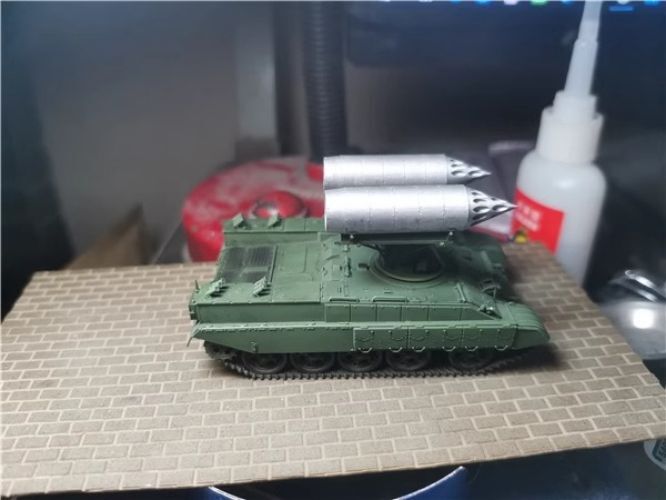 Homemade 1/72 BTR T S8 Rocket Gun Tank Finished Model Static Ornament Toys