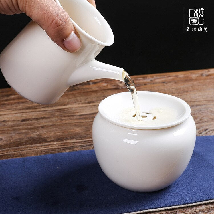 4.2" Whiteware Jade Porcelain Small Number Tea Basin Tea Basin Copper Coins Tea