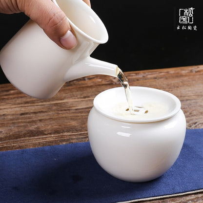 4.2" Whiteware Jade Porcelain Small Number Tea Basin Tea Basin Copper Coins Tea