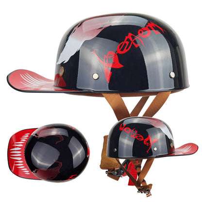 Retro Motorcycle Helmet Motorcycle Half Helmet Baseball Cap for Men Women Gift
