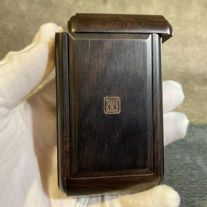 Zhang Shenglin Old Ebony Cricket Box Roll-up Bamboo Cricket Case 9.5x5.2x2.7cm