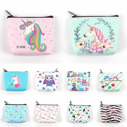 Mini Portable Bags Women Girl Unicorn/Flamingo Printing Coin Purse Holder Wallet