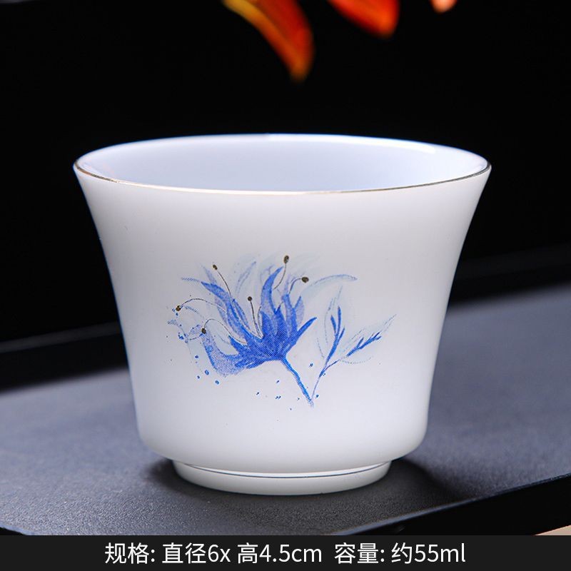 White Porcelain Tea Cup Thin Tire Ceramics Ice Jade Porcelain Small Tea Cup