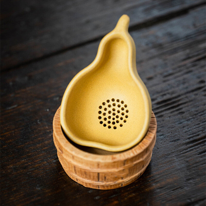 Creative Tea Strainer Holder Yixing Zisha Duan Clay Tea Strainer Gourd Design