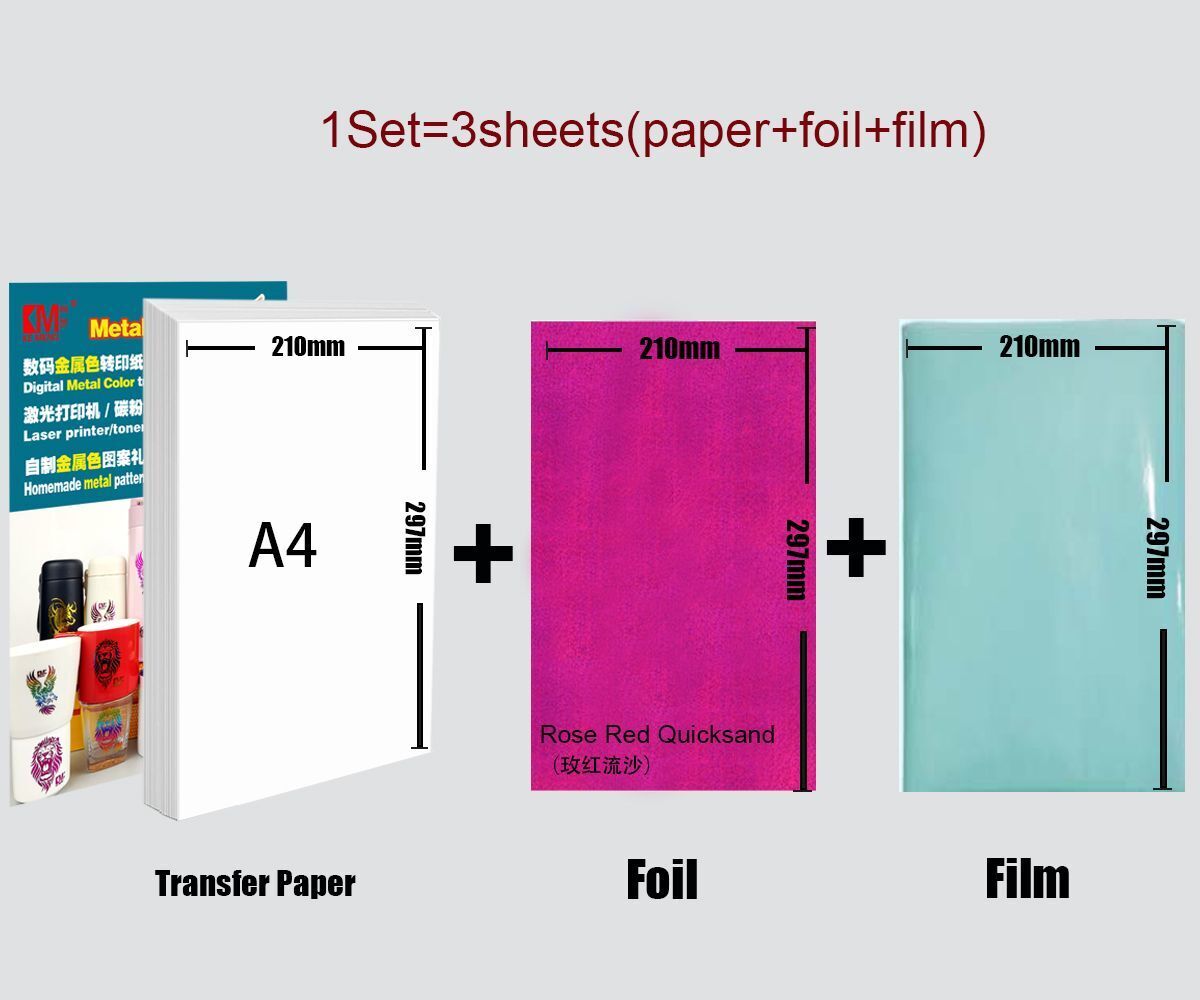 Water Transfers Decal 3Pcs Printable Laser Hot Stamping Paper Image Mug Stickers