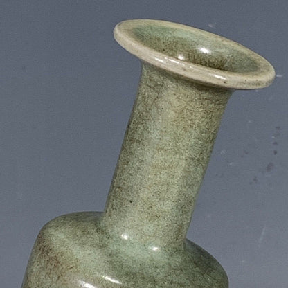 Antique Ru Ware Vase Crackle Glaze Mallet Shape Small Collectible Decor