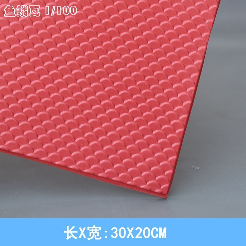 Dollhouse Sandplate Parts 20x30cm PVC Red Tile Fish Scale Wall Model Accessories