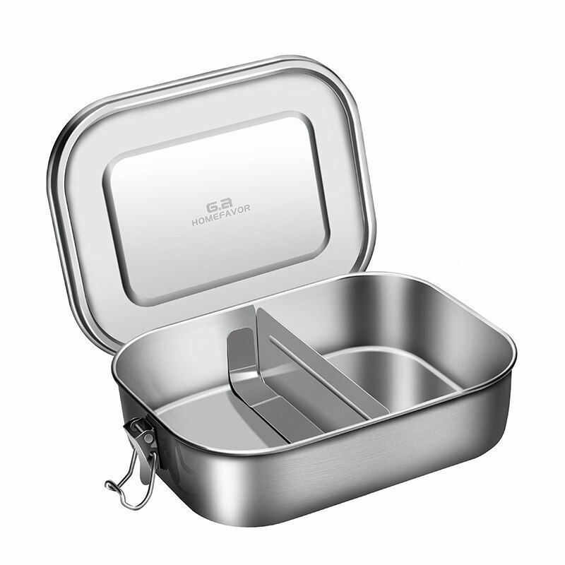 Lunch Container Stainless Steel Food Snack Storage Boxes Eco-friendly Rectangle
