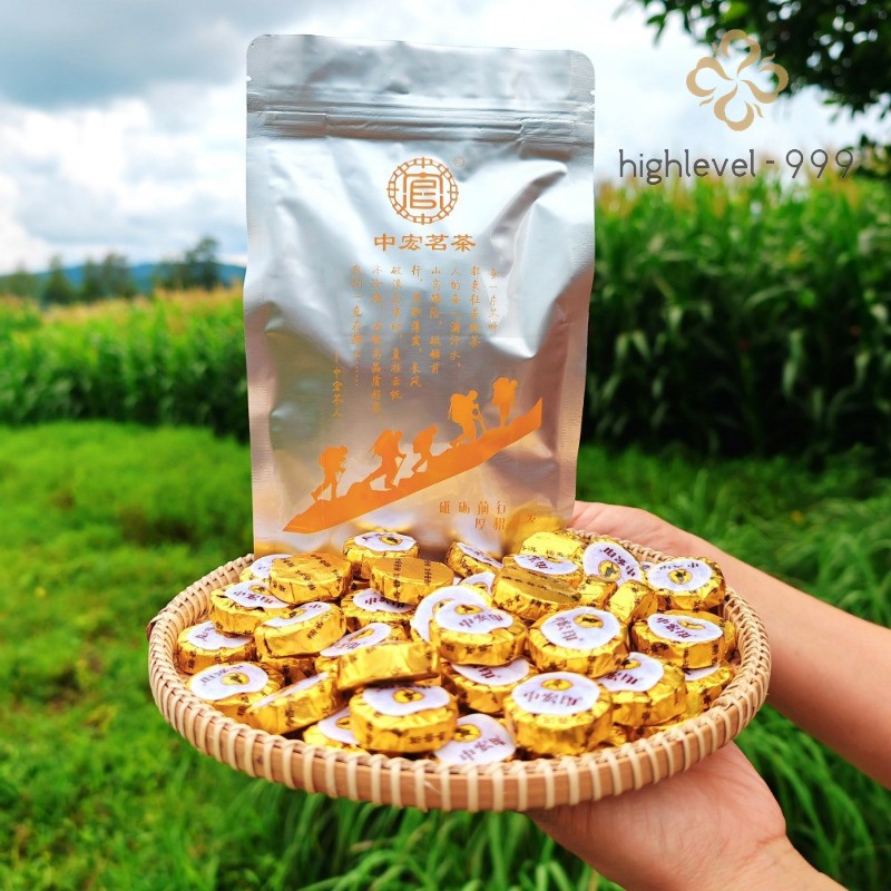 500g Ripe Pu'er Tea Glutinous Rice Aroma Mini Cake Yunnan Tea Bulk Fermented