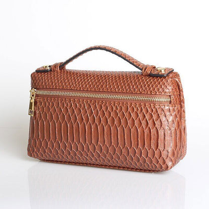 Pattern PU Leather Clutch Bag Women Trendy Make Up Handbag Purse Bag