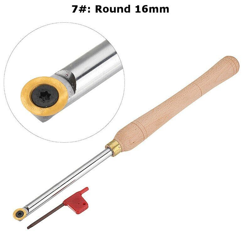 Wood Turning Tool Wood Handle Titanium Coated Carbide Insert Cutter Round Shank