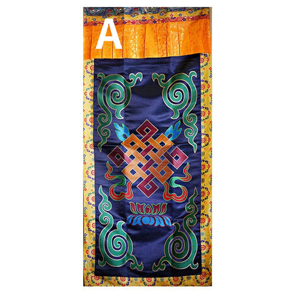 1pc Tibetan Door Curtain Eight Auspicious Partition Curtain Buddhist Hall