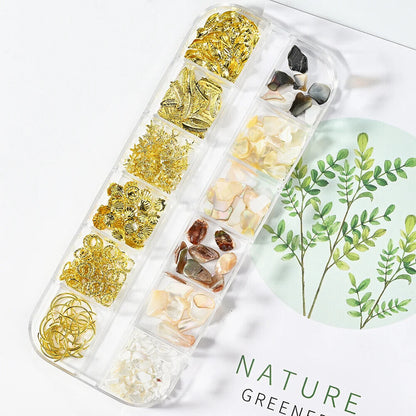 Nail Art Charms Flakes Abalone 3D Irregular Slice Shell Stone DIY Manicure Decor
