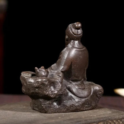 Tea Table Handmade Purple Clay Tea Pet 13cm Chinese Kung Fu Tea Set Sculpture