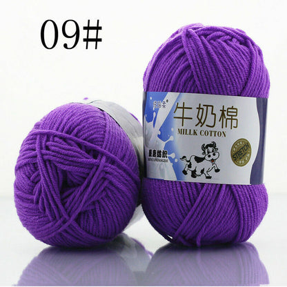 Hot Sale 50g Hand-woven Chunky Yarn Soft Milk Cotton Knitting Baby wool yarn