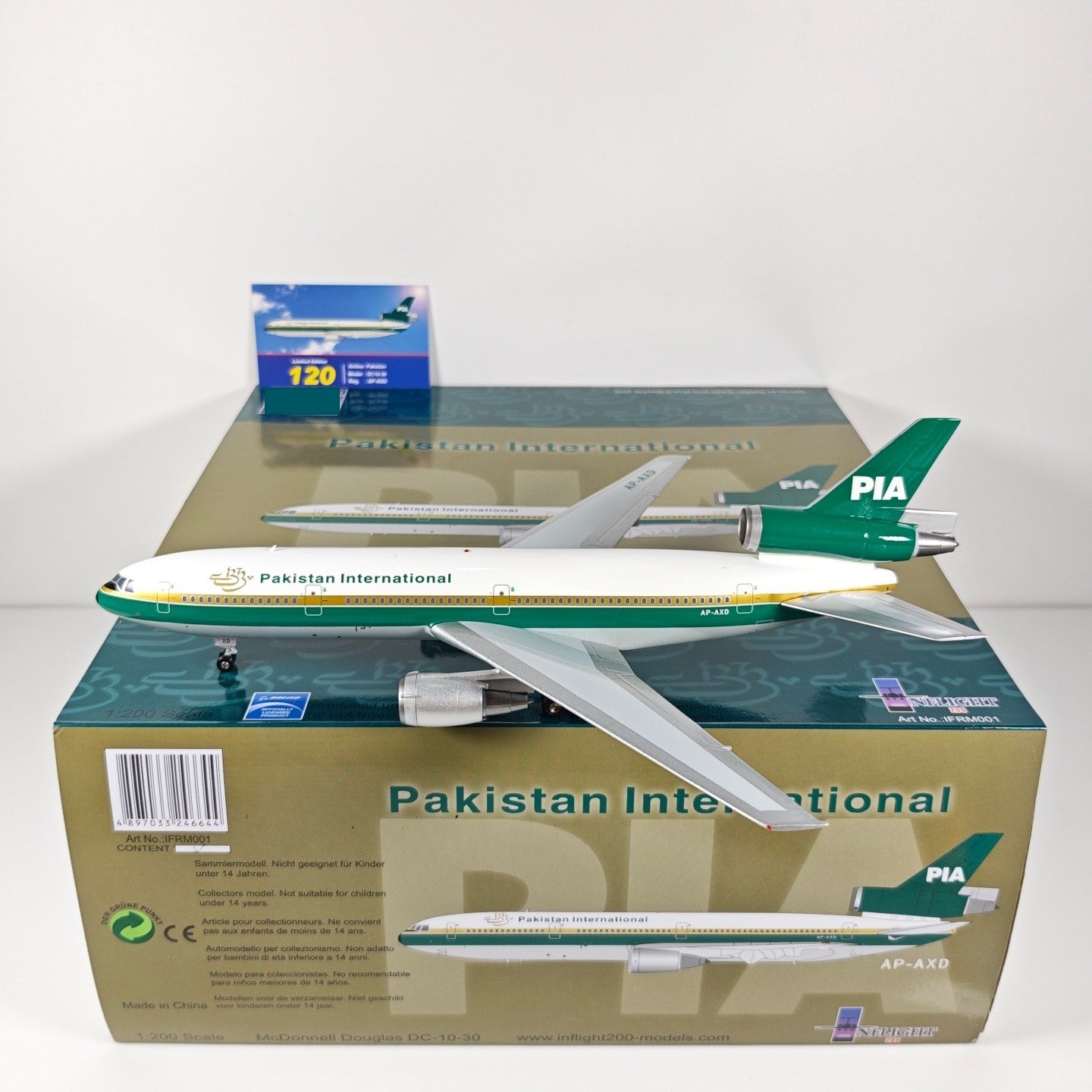 1:200 InFlight PIA DC-10-30 AP-AXD Passenger Airplane Diecast Plane Model