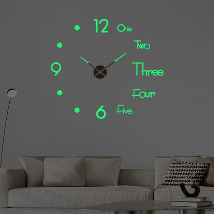 DIY Wall Clocks Creative Acrylic Punch-Free Luminous Living Room Home Decor 16in
