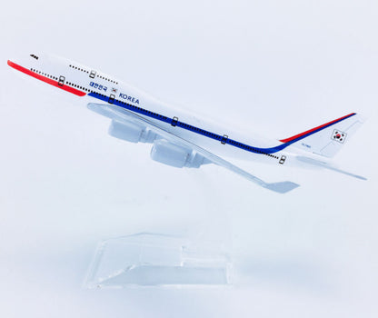 16CM Korea Boeing 747-400 Passenger Airplane Diecast Aeroplane Aircraft Model