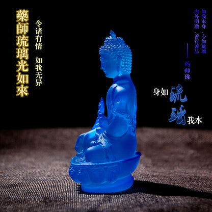 4.7" Medicine Figure Statue Altar Buddhist Resin Fengshui Decoration