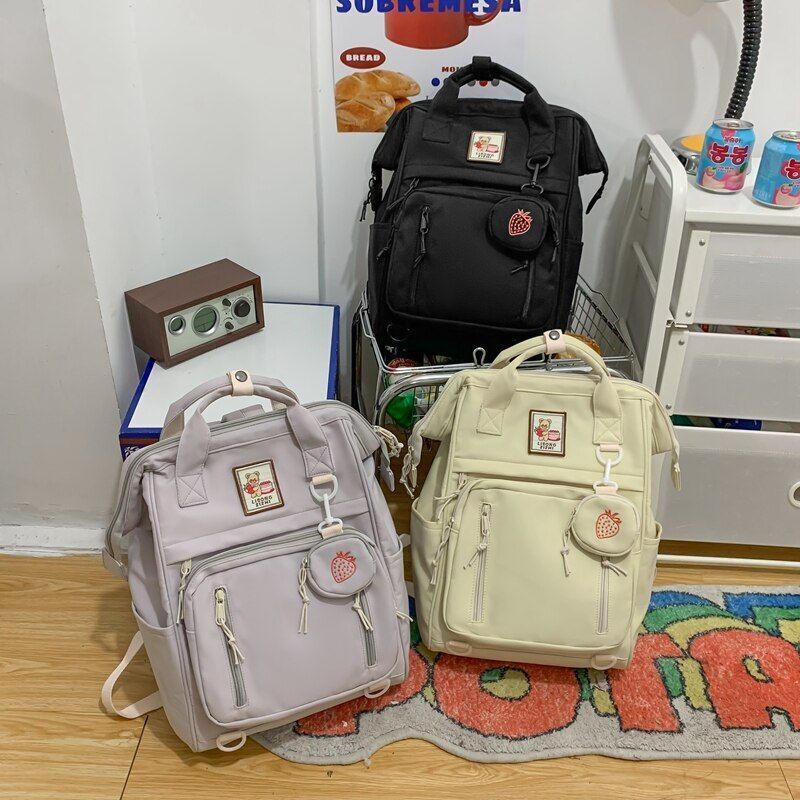 Multifunction Backpack Double Zipper School Bags Shoulder Laptop Bag 28*18*39 CM