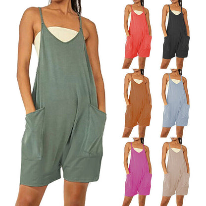 Dungarees Jumpsuit Holiday Ladies Casual Baggy Jumpsuit Playsuit