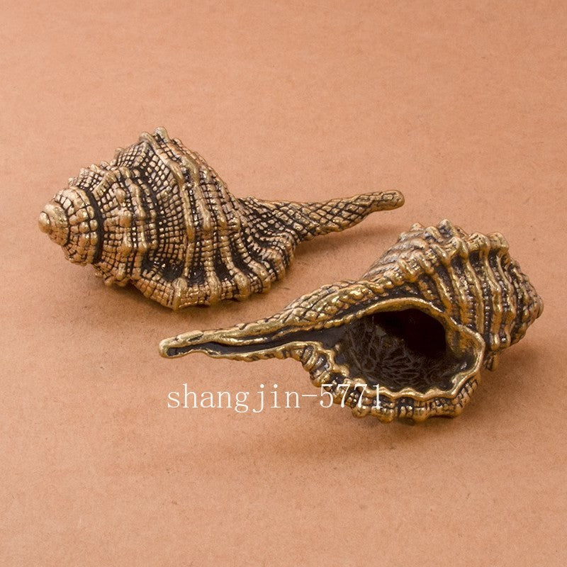 Brass Sea Conch Statue Sculpture Shell Artwork Figurine Home Decor