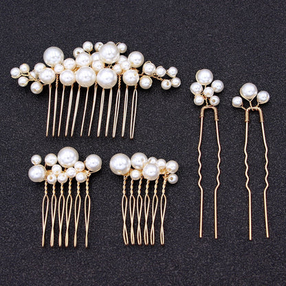 Women Hair Combs Korean Fashion Pearl Handmade Hairpins Clip DIY Styling Jewelry