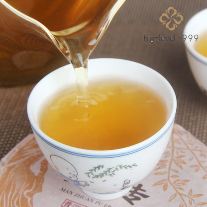 100g Raw Pu'er Tea Cake Yunnan Manzhuan Tea Mountain Ancient Tree Aged Leaf Tea