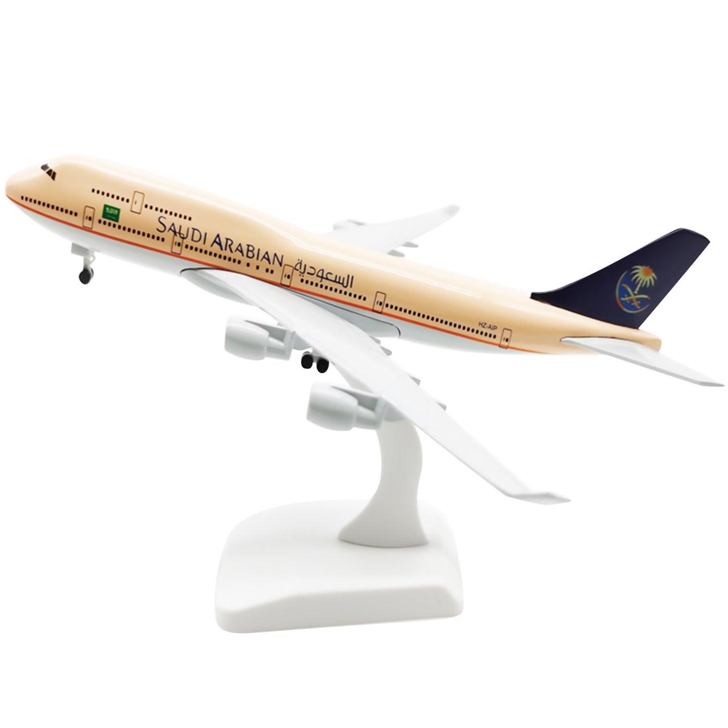 1:400 SAUDI ARABIAN B747 Airplane Alloy Model Souvenir with Display Stand B