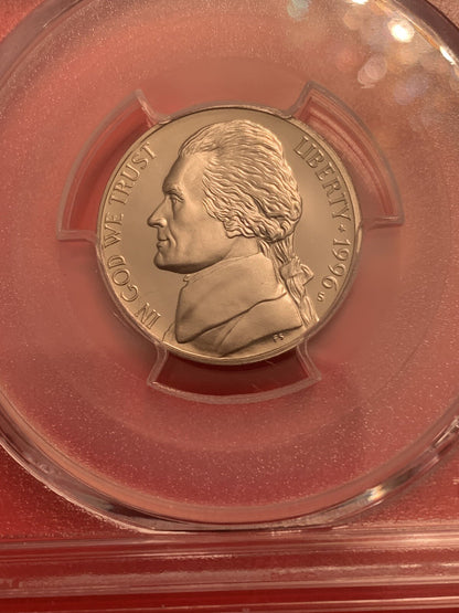1996 S 5C President Thomas Jefferson Nickel Proof PCGS PR69DCAM GEM Coin LIBERTY