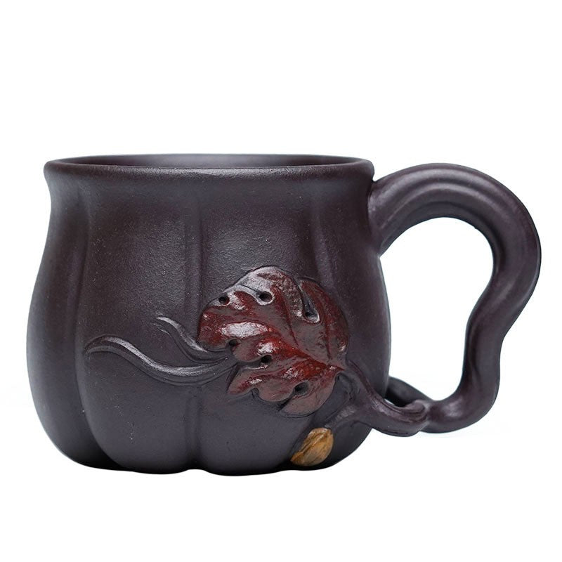 real yixing zisha tea cup with handle pumpkin design mug master cup 100ml China