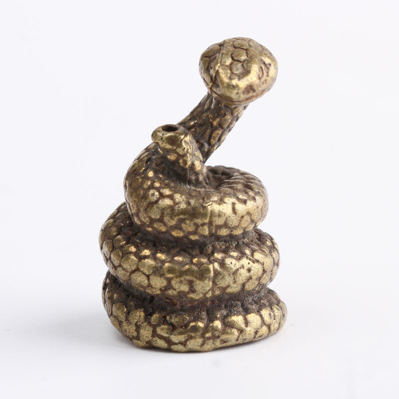 Chinese old Asian Antiques Zodiac snake Exquisite Tea Pet Incense stick statue