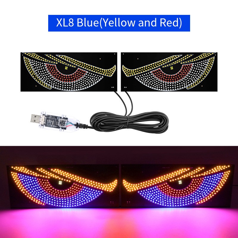 Car usb dynamic devil's eye light sticker car led display decorative light