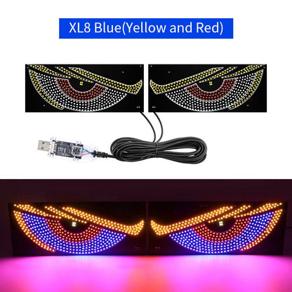 Car usb dynamic devil's eye light sticker car led display decorative light