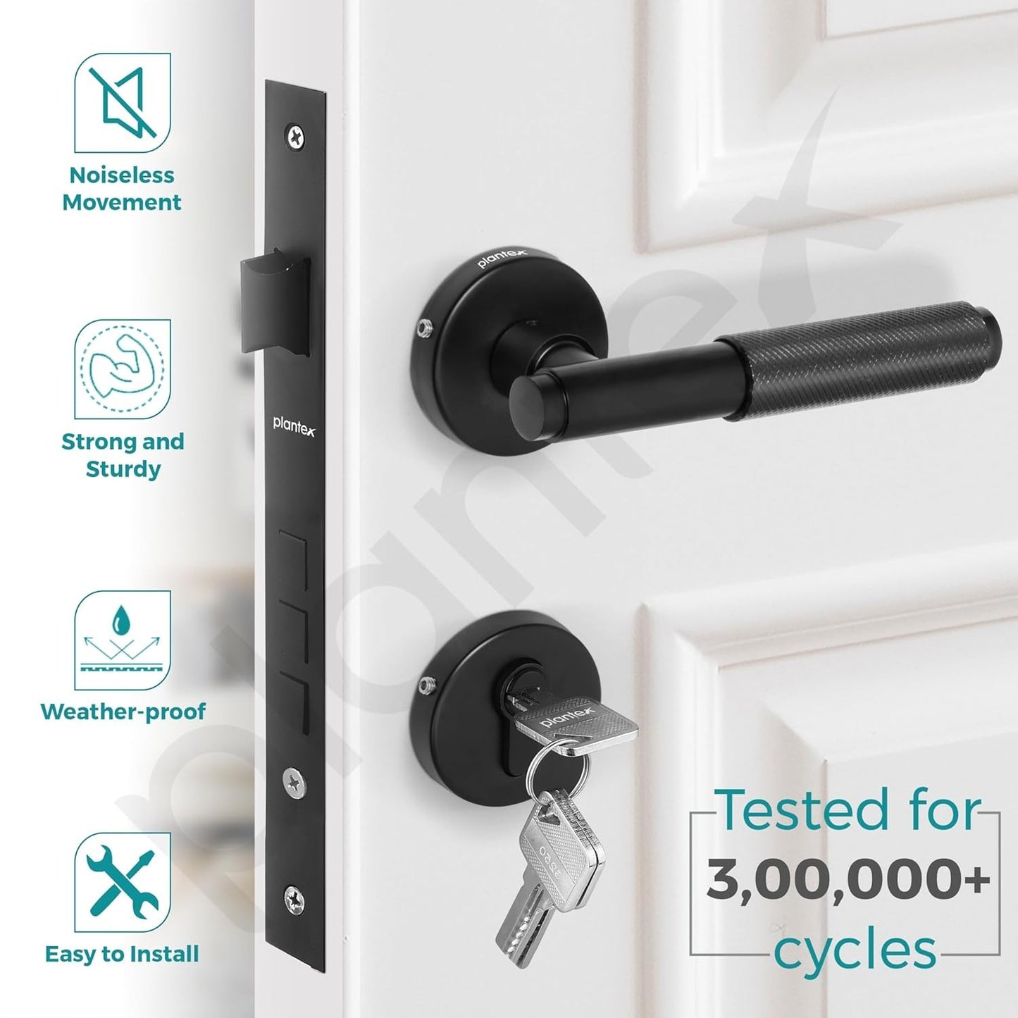 Heavy Duty Mortise Main Door Lock Set For Home Office With 3 Brass Keys