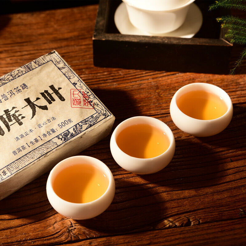 Organic Ancient Tree Yunnan Old Pu-Erh Tea Big Leaf Raw Tea Brick Green Tea 500g