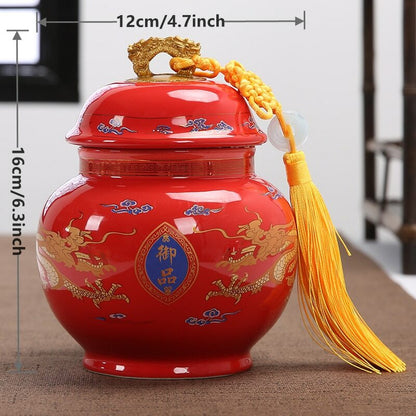 16cm Ceramic Tea Jar Spice Jar Home Decor Porcelain Tea Box Room Decoration