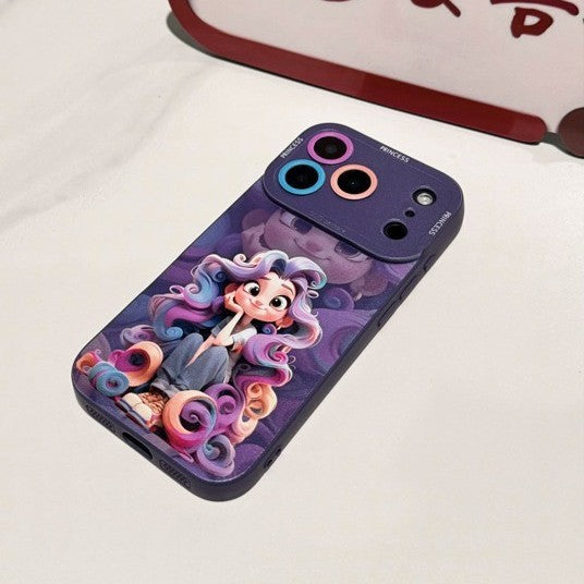 For iPhone 17 Pro Max Silicone Case with Lanyard–Kawaii Princess Cartoon Design