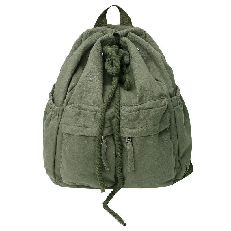 Ladies Canvas Girl Book Bag Brown Laptop Backpack Women Travel School Bag Cool