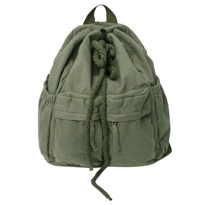 Ladies Canvas Girl Book Bag Brown Laptop Backpack Women Travel School Bag Cool