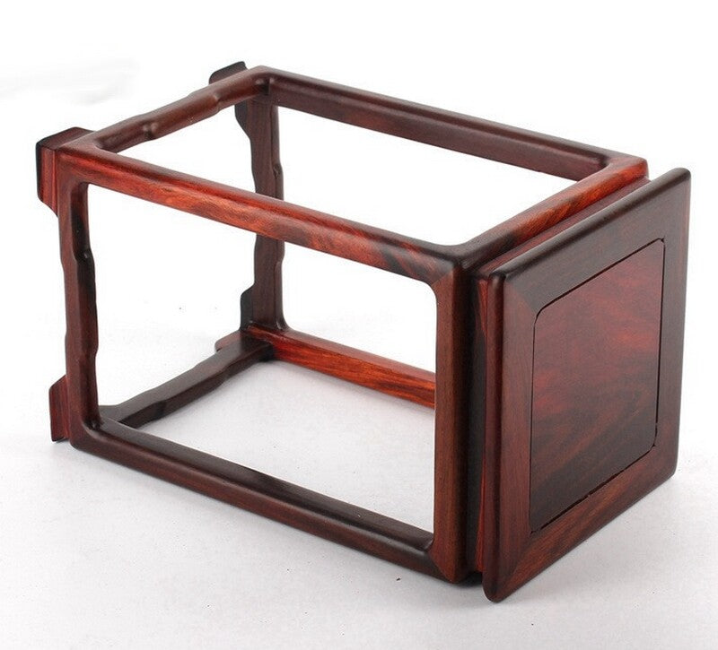 10" Rosewood Carved Pedestal Display Square Stand Rack Vase Bonsai Statue New