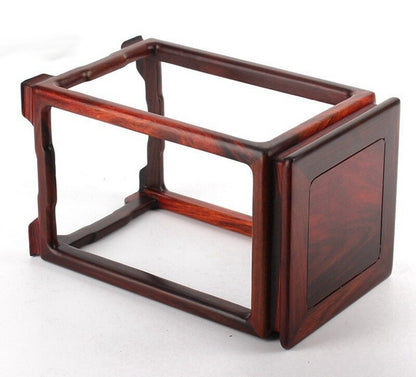10" Rosewood Carved Pedestal Display Square Stand Rack Vase Bonsai Statue New