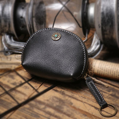 Genuine Leather Coin Purse Short Wallet Key Holder Small Money Pouch Zipper Bags