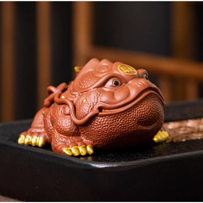 Toad Crimson Purple Sands Tea Pet 11cm Kung Fu Tea Set Tea Play Tea Ceremony