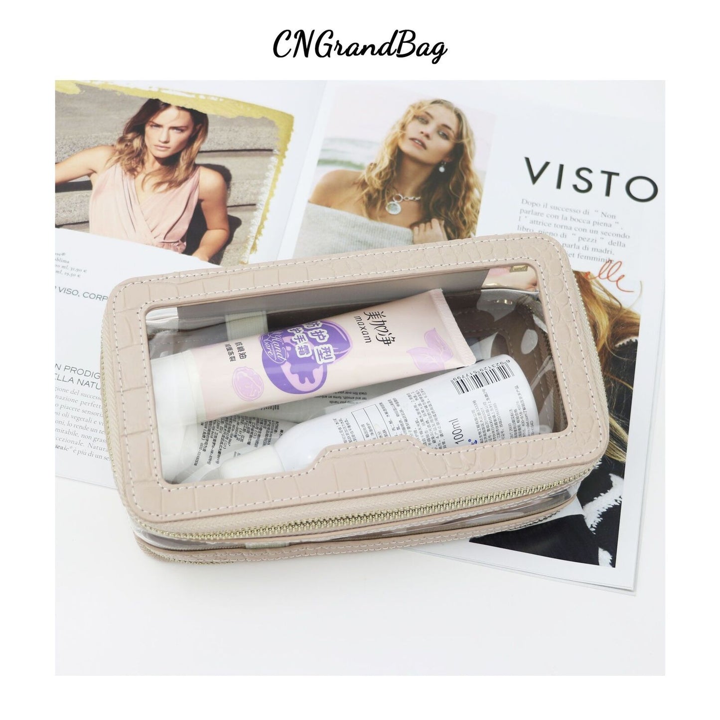 Travel Cosmetic Bag Waterproof Toiletry Bag Makeup Storage Organizer Clear Purse